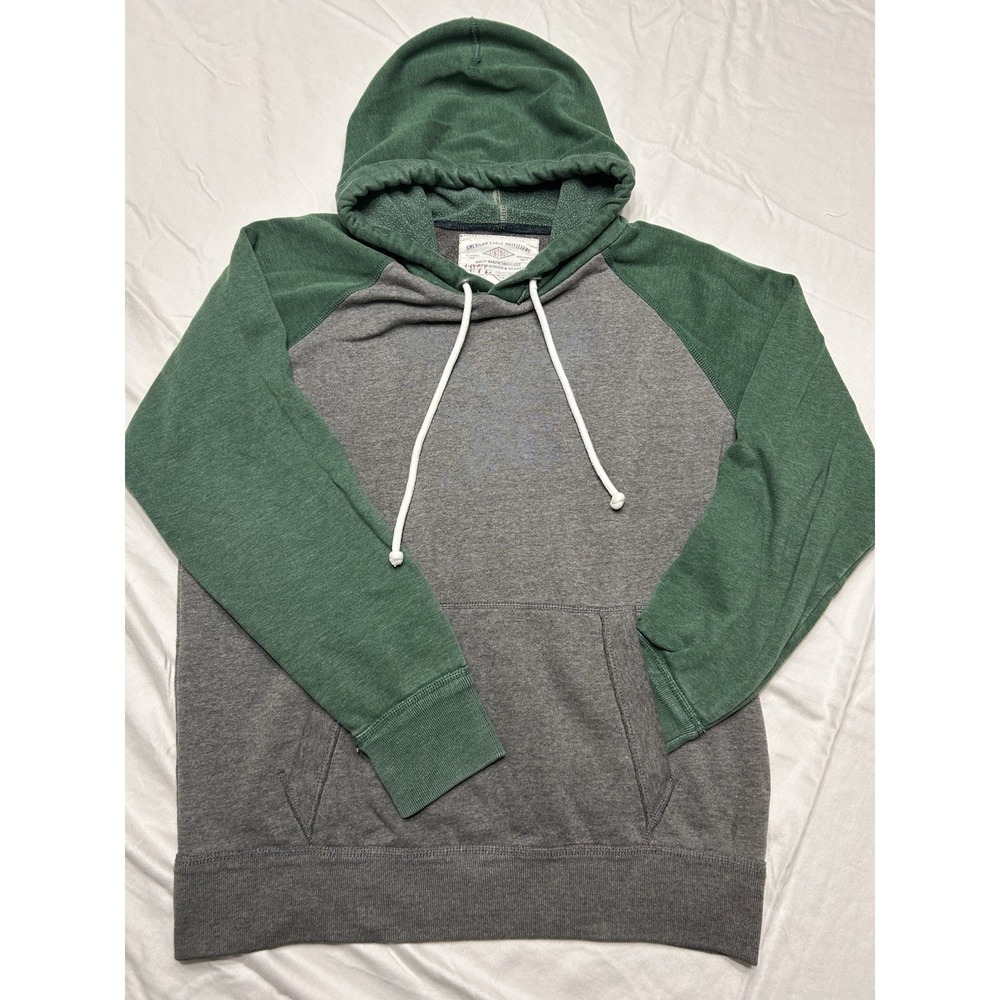 Vintage American Eagle Sweatshirt Mens M Green Hoodie Eagle Graphic Print